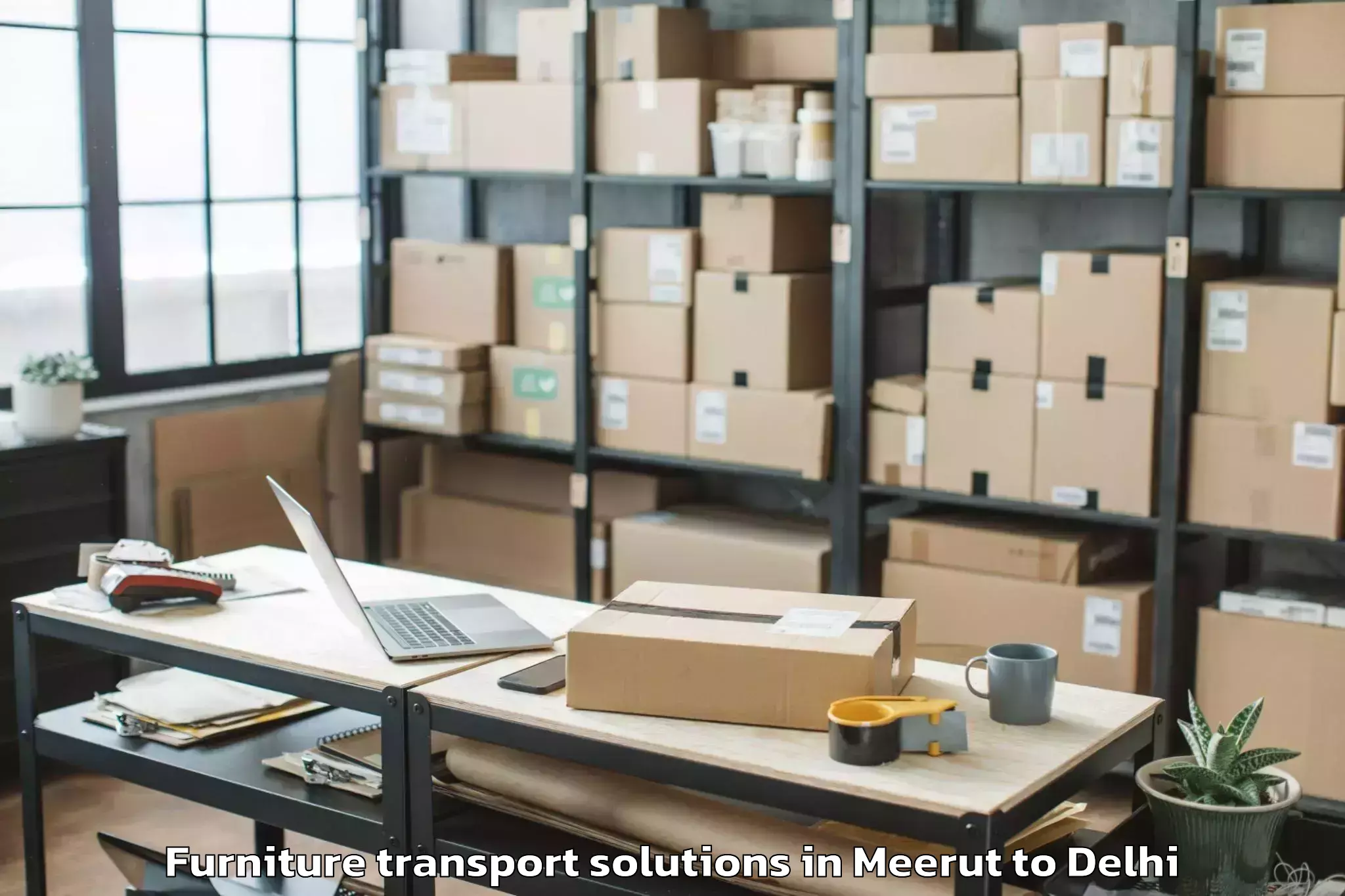 Professional Meerut to Shahdara Furniture Transport Solutions